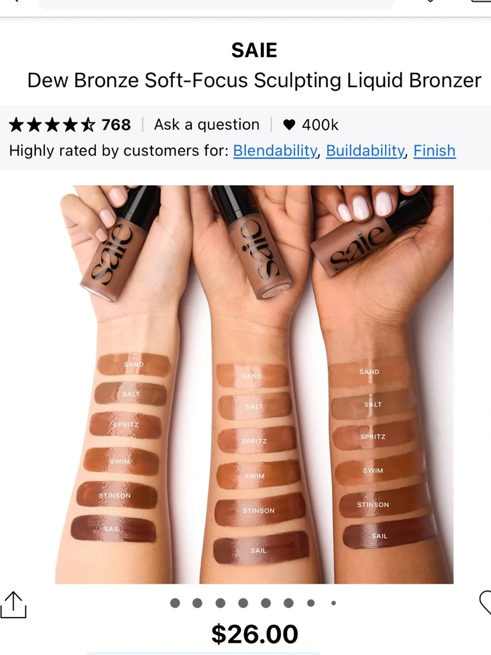 Too Faced Bronzer Stick CHOCOLATE MOUSSE (FULL) & SAIE BRONZER IN SWIM MINI 5mL
